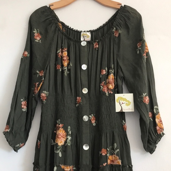 . Anthropologie fig and flower Boho Maxi Dress S - Picture 4 of 10